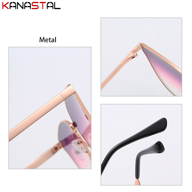 Ženske UV400 polarizirane sunčane naočale s gradijentom, modne sunčane naočale protiv odsjaja, metalni mačkasti okvir za naočale, naočale za kampiranje, zabave, putovanja