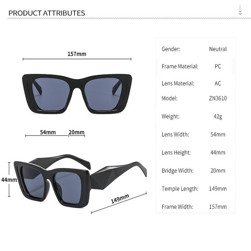 Ženske dizajnerske luksuzne robne marke Četvrtasti okviri Naočale Polarizirane sunčane naočale Ljetni trend 2023. Vintage sunčane naočale za žene UV400