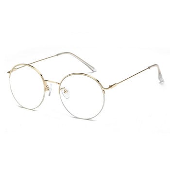 Извънгабаритни кръгли рамки за очила за мъже и жени, метални полурамки, оптични сепектакъл, очила, обикновени очила