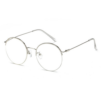 Извънгабаритни кръгли рамки за очила за мъже и жени, метални полурамки, оптични сепектакъл, очила, обикновени очила