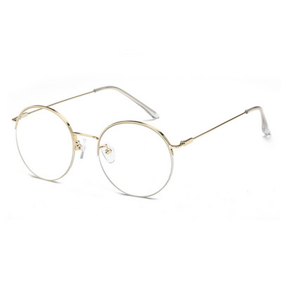 Preveliki okrugli okviri za naočale za muškarce i žene, metalni poluokvir, optičke naočale, obične naočale
