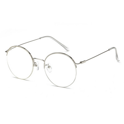 Preveliki okrugli okviri za naočale za muškarce i žene, metalni poluokvir, optičke naočale, obične naočale