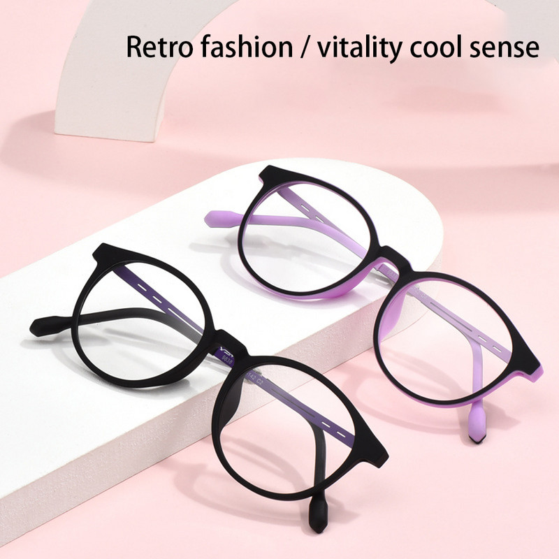 Ramă ochelari de lectură Ochelari Rame ochelari Rame rotunde antiderapante Ochelari anti-ușoare pentru miopie Suport integrat pentru nas