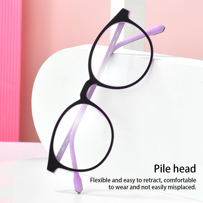 Ramă ochelari de lectură Ochelari Rame ochelari Rame rotunde antiderapante Ochelari anti-ușoare pentru miopie Suport integrat pentru nas