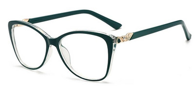 Zelene mačkaste naočale s funkcijom zaštite od plave svjetlosti Okviri za naočale Ženske naočale Vintage okvir za računalne kratkovidne štreberske naočale