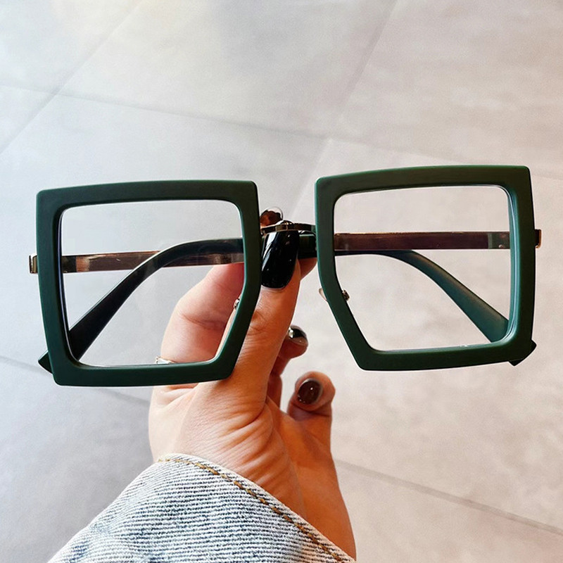 Elegantni ružičasti četvrtasti anti-plavi svjetlosni prozirni okviri za ženske naočale Vintage Alloy Prevelike bež crne računalne kratkovidne naočale