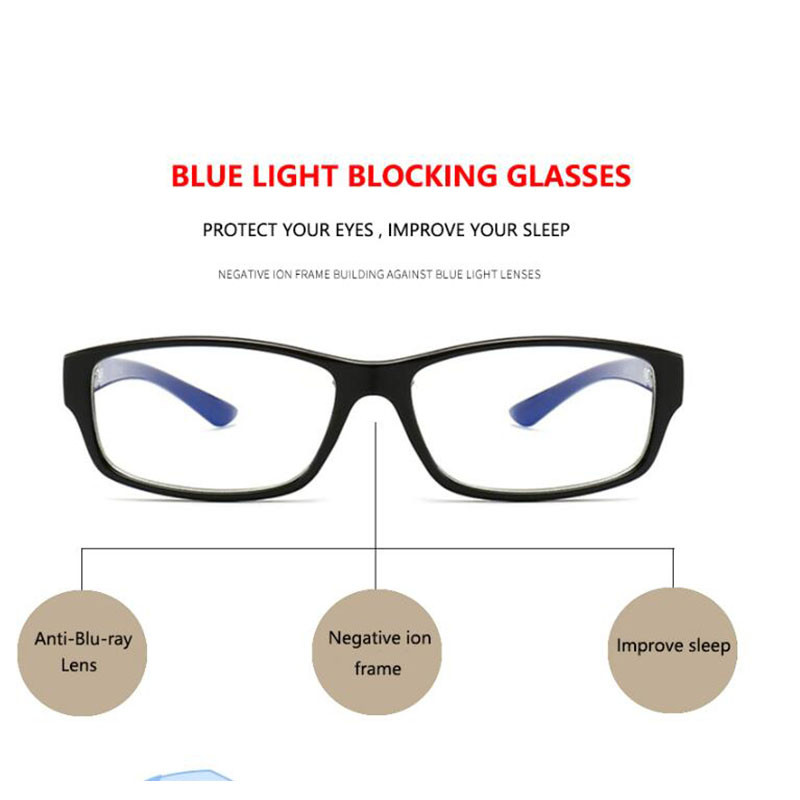 100% plavo svjetlo Naočale Muškarci Žene Gaming Računalne naočale Negativni ioni Kvadratni okviri za naočale Vintage naočale Naočale za spavanje