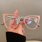 Jedinstvene anti-plave svjetleće mačkaste naočale za žene Nova moda Aluminijski okvir za računalne naočale sa savijenim nogama Ženske elegantne nijanse