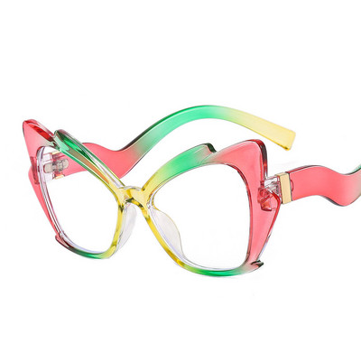 Ramă de ochelari de culoare pentru femei, ramă de ochelari de computer transparentă, cu gradient de mod unic, pentru femei, ochelari optici anti lumină albastră