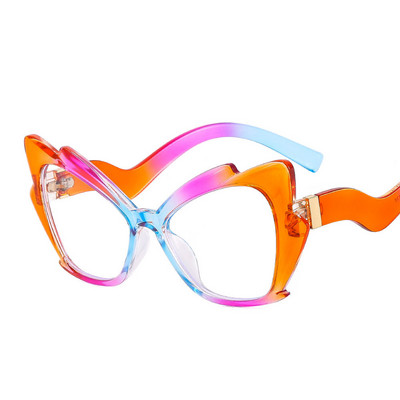 Ramă de ochelari de culoare pentru femei, ramă de ochelari de computer transparentă, cu gradient de mod unic, pentru femei, ochelari optici anti lumină albastră