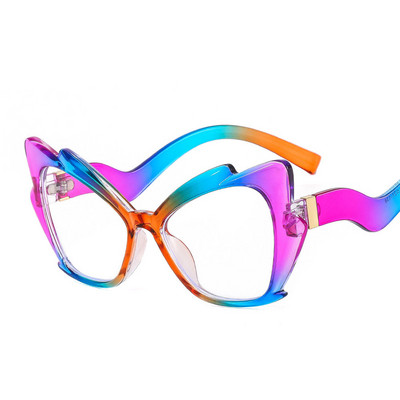 Ramă de ochelari de culoare pentru femei, ramă de ochelari de computer transparentă, cu gradient de mod unic, pentru femei, ochelari optici anti lumină albastră