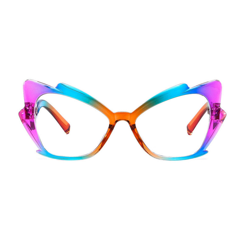 Ramă de ochelari de culoare pentru femei, ramă de ochelari de computer transparentă, cu gradient de mod unic, pentru femei, ochelari optici anti lumină albastră