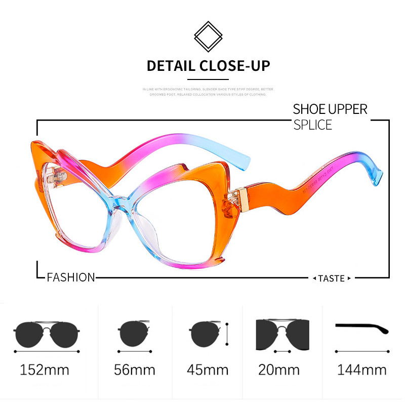Ramă de ochelari de culoare pentru femei, ramă de ochelari de computer transparentă, cu gradient de mod unic, pentru femei, ochelari optici anti lumină albastră