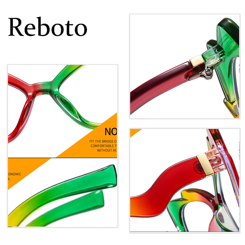 Ramă de ochelari de culoare pentru femei, ramă de ochelari de computer transparentă, cu gradient de mod unic, pentru femei, ochelari optici anti lumină albastră