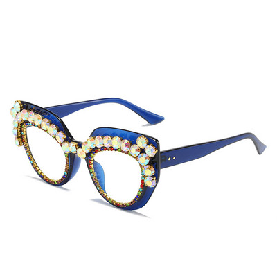 Seksīgs kaķu briļļu ietvars sievietēm Moderns, grezns briljanta dekoratīvs sieviešu brilles ar rāmi Modes brilles sievietēm