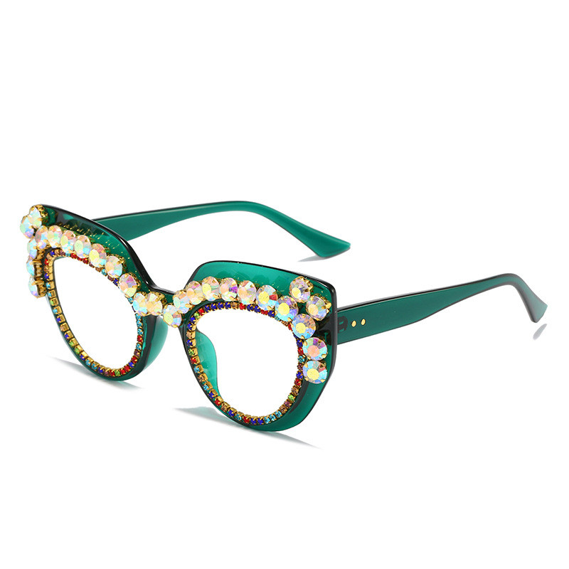 Seksualūs kačių akių akinių rėmeliai moterims Madingi prabangūs deimantiniai dekoratyviniai moteriški akiniai su rėmeliu Madingi akiniai moteriški