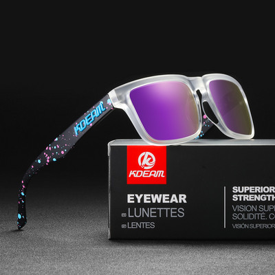 Fashion Square Napszemüveg Polarizált Férfi Sport Árnyékolók Cool Mirror Lens Light Wight Női vezetőszemüveg ingyenes dobozzal