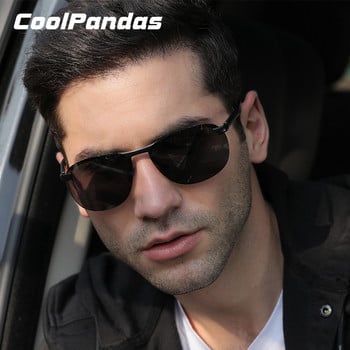 Ανδρικά γυαλιά ηλίου CoolPandas Retro Aluminium Polarized Brand Design Temples Γυαλιά ηλίου UV400 Shades Γυαλιά Driving Oculos de sol