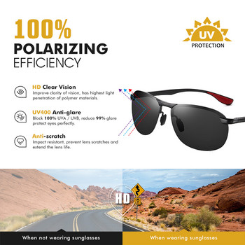 Ανδρικά γυαλιά ηλίου CoolPandas Retro Aluminium Polarized Brand Design Temples Γυαλιά ηλίου UV400 Shades Γυαλιά Driving Oculos de sol