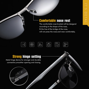 Ανδρικά γυαλιά ηλίου CoolPandas Retro Aluminium Polarized Brand Design Temples Γυαλιά ηλίου UV400 Shades Γυαλιά Driving Oculos de sol