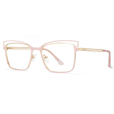 53788 Cele mai noi rame de ochelari optici din metal anti lumină albastră, ochelari de vedere pătrat pentru femei, ochelari de vedere la modă pentru computer