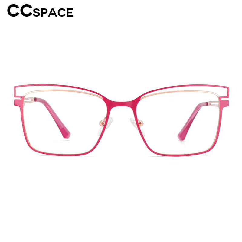 53788 Cele mai noi rame de ochelari optici din metal anti lumină albastră, ochelari de vedere pătrat pentru femei, ochelari de vedere la modă pentru computer