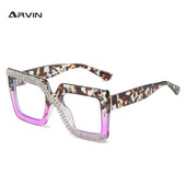 Zeleni prugasti kvadratni antiplavi okviri za naočale Retro Muški Ženski optički modni dijamantni ukrasi Dioptrijske naočale