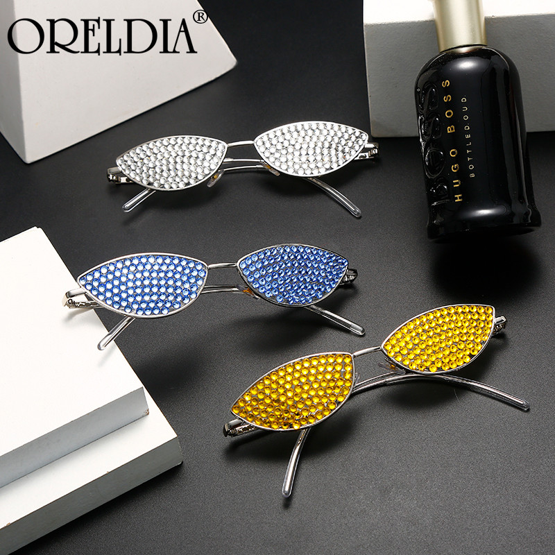 Populiariausių prekės ženklų dizainerių kačių akių akiniai nuo saulės moteriški maži seksualūs prabangūs spalvoti kalnų krištoliniai akiniai nuo saulės moterims Retro akiniai Oculos De Sol