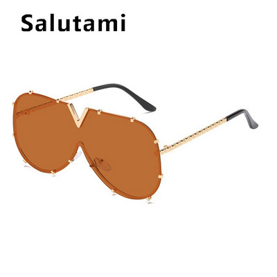 2022 Нови модни One Piece Shield слънчеви очила за жени Vintage Oversized Paw Sun Glasses Men Uv400 Hip Hop Punk Eyewear Black