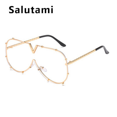 2022 Нови модни One Piece Shield слънчеви очила за жени Vintage Oversized Paw Sun Glasses Men Uv400 Hip Hop Punk Eyewear Black