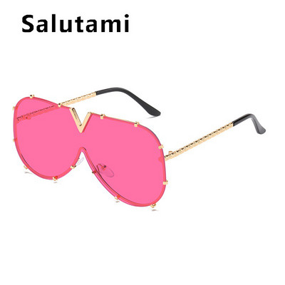 2022 Нови модни One Piece Shield слънчеви очила за жени Vintage Oversized Paw Sun Glasses Men Uv400 Hip Hop Punk Eyewear Black