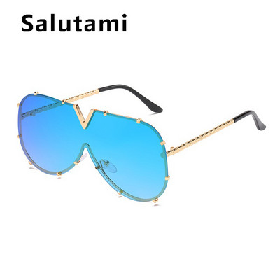 2022 Нови модни One Piece Shield слънчеви очила за жени Vintage Oversized Paw Sun Glasses Men Uv400 Hip Hop Punk Eyewear Black