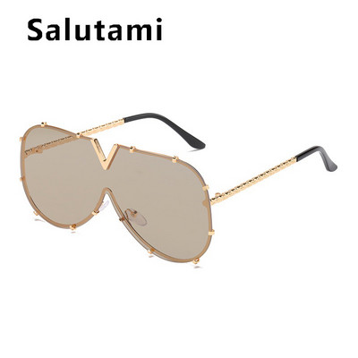 2022 Нови модни One Piece Shield слънчеви очила за жени Vintage Oversized Paw Sun Glasses Men Uv400 Hip Hop Punk Eyewear Black