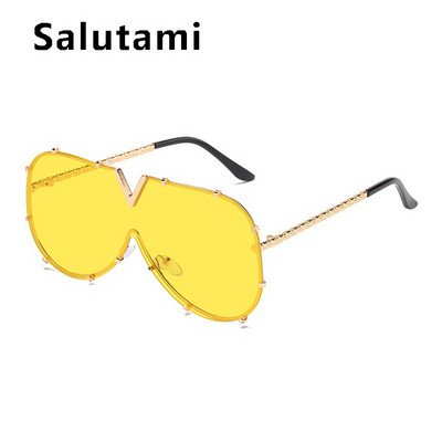 2022 Нови модни One Piece Shield слънчеви очила за жени Vintage Oversized Paw Sun Glasses Men Uv400 Hip Hop Punk Eyewear Black