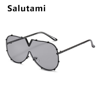 2022 Нови модни One Piece Shield слънчеви очила за жени Vintage Oversized Paw Sun Glasses Men Uv400 Hip Hop Punk Eyewear Black