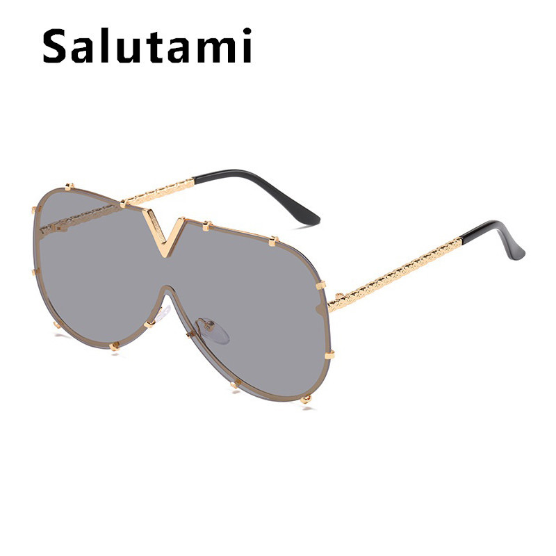 2022 Нови модни One Piece Shield слънчеви очила за жени Vintage Oversized Paw Sun Glasses Men Uv400 Hip Hop Punk Eyewear Black