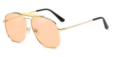 Retro Double Bridges Peach Pilot päikeseprillid Naiste Meeste Disainer Luksuslikud metallraamiga Suured päikeseprillid 2022 Uued moodsad prillid