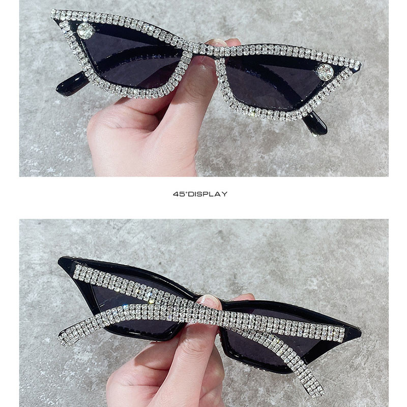 Madingi vintažiniai deimantiniai katės akiniai Steampunk akiniai nuo saulės moteriški mažo rėmelio prabangūs krištolo akiniai nuo saulės spalvingi kalnų krištoliniai atspalviai