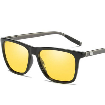 Anti Glare Night Vision γυαλιά οδήγησης αυτοκινήτου Polarized ανδρικά γυαλιά ηλίου Αλουμίνιο Magnesium Vintage Designer Yellow Lens