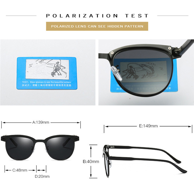 SHAUNA Retro muške četvrtaste polarizirane sunčane naočale za zaštitu od UV400 zaštite