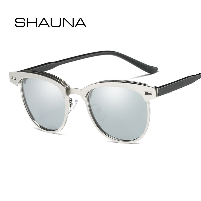 SHAUNA Retro muške četvrtaste polarizirane sunčane naočale za zaštitu od UV400 zaštite