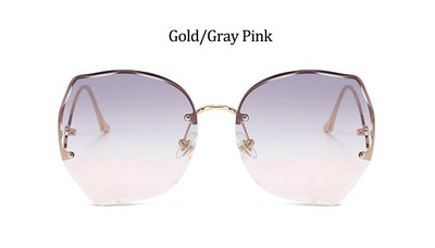 Ogromne smeđe sunčane naočale bez okvira Ženske trendi okrugle gradijent nijanse naočale 2021 ljetne ženske sunčane naočale Oculos