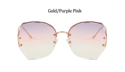 Ogromne smeđe sunčane naočale bez okvira Ženske trendi okrugle gradijent nijanse naočale 2021 ljetne ženske sunčane naočale Oculos