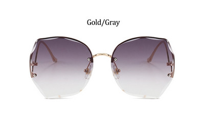 Ogromne smeđe sunčane naočale bez okvira Ženske trendi okrugle gradijent nijanse naočale 2021 ljetne ženske sunčane naočale Oculos