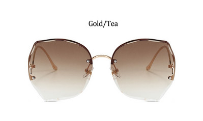 Ogromne smeđe sunčane naočale bez okvira Ženske trendi okrugle gradijent nijanse naočale 2021 ljetne ženske sunčane naočale Oculos