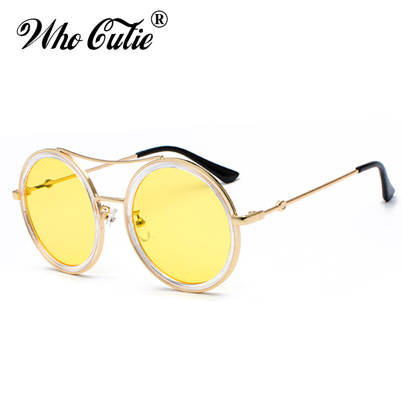 WHO CUTIE 2018 Crveno zelene okrugle sunčane naočale Ženske dizajnerske marke Metalni okvir Ženske sunčane naočale iz 90-ih Vintage retro sjenila Poklon 587