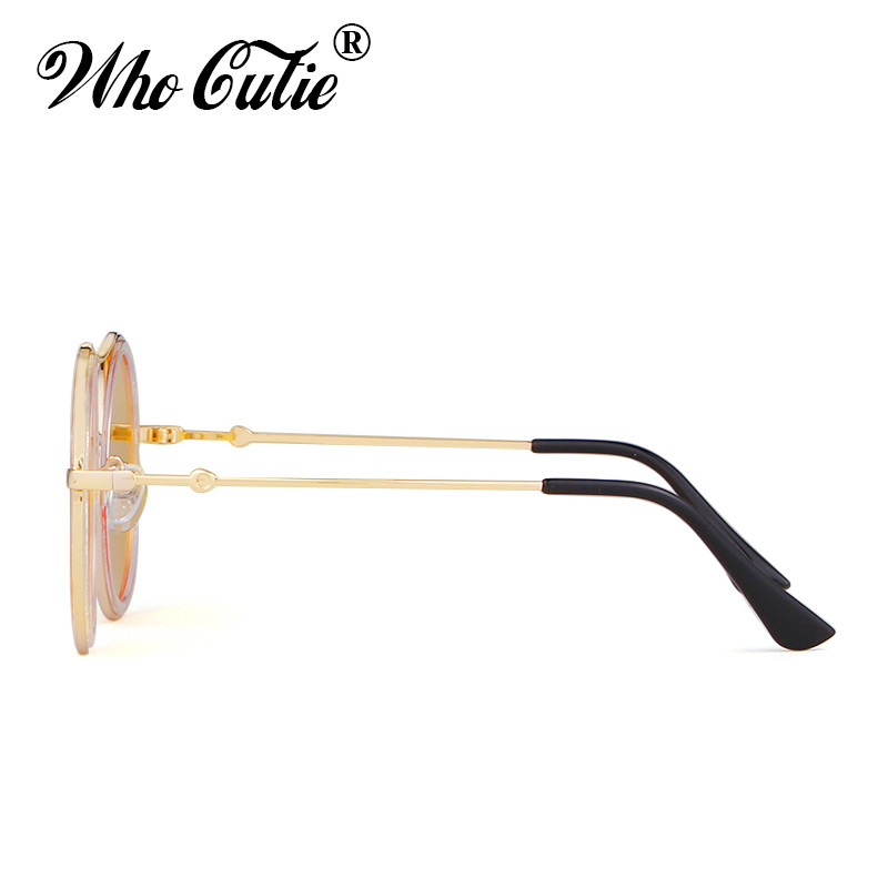 WHO CUTIE 2018 Crveno zelene okrugle sunčane naočale Ženske dizajnerske marke Metalni okvir Ženske sunčane naočale iz 90-ih Vintage retro sjenila Poklon 587