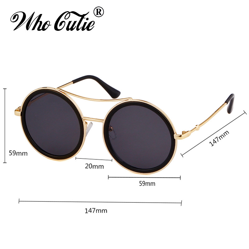 WHO CUTIE 2018 Crveno zelene okrugle sunčane naočale Ženske dizajnerske marke Metalni okvir Ženske sunčane naočale iz 90-ih Vintage retro sjenila Poklon 587