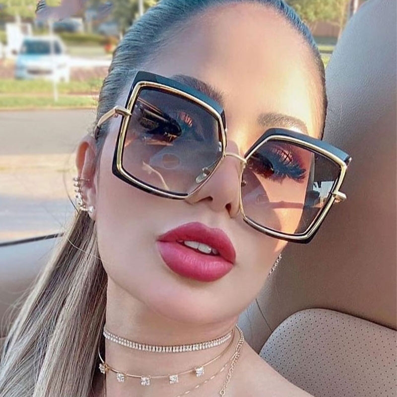 Polygon Cat Eye Луксозни слънчеви очила Мъже Жени Модни нюанси UV400 Ретро очила 50568