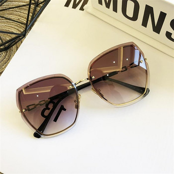 Famous Brand Design Γυναικεία γυαλιά ηλίου Rimless Γυαλιά ηλίου Luxury Lady sunglasses Woman 2023 Gradient Pink Blue Lens Glasses Square